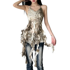 Textured tie dye contrast zip-up low rise maxi skirt set