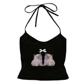 Coquette Kitten Y2K Halter Top