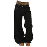 Inner Leopard Layered Jeans