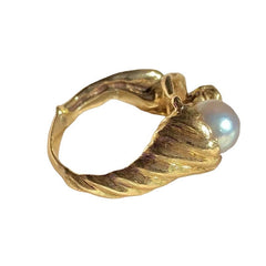 Minimalist Aesthetic Asymmetrical Pearl Ring