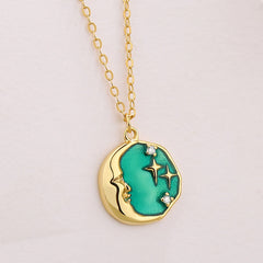 Moon & Stars Pendant Necklace