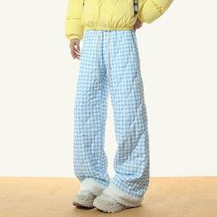 Pastel Checkered Puffer Pants
