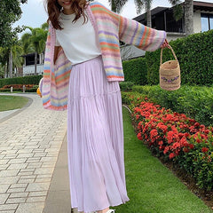 Pastel Rainbow Striped Cardigan