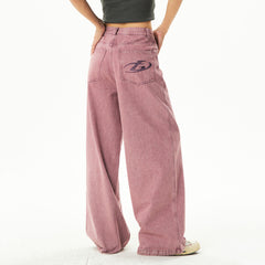 Dust Pink Skater Girl Loose Jeans