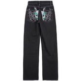 Skeleton Embroidery Jeans