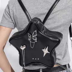 Grunge Star-Shaped Mini Backpack