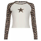 Star Leopard Long Sleeve Top