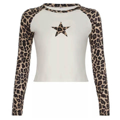 Star Leopard Long Sleeve Top