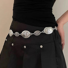 Vintage Style Medallion Chain Belt