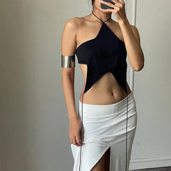 Y2K Star-Shaped Backless Top