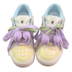 Yellow Tulip Aesthetic Sneakers