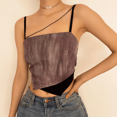 Square neck irregular bowknot cami top