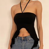 Halibuy Ruffled halter top - Final Sale