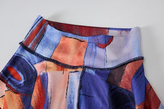 High neck printed mini dress