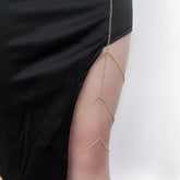 Layered rhinestone thigh chain
