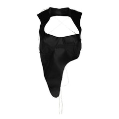 Metallic self tie cross back sleeveless hollow out crop top