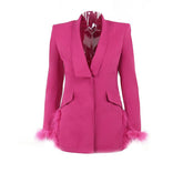 Feather turnover collar long sleeve v neck solid button mini dress