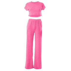 Solid crewneck short sleeve pocket pant set