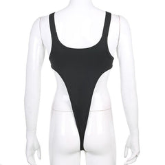 Solid button sleeveless bodysuit