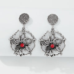 Spider stone drop earrings