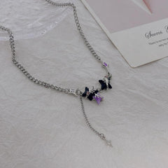 Star pendant irregular multicolor necklace