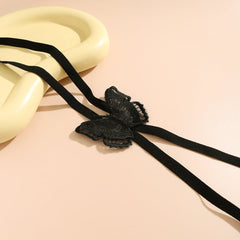 Butterfly applique self tie velvet thigh chain