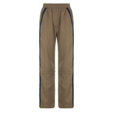 Contrast slit patchwork wide leg pant