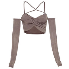 Cross Backless Long sleeve Top