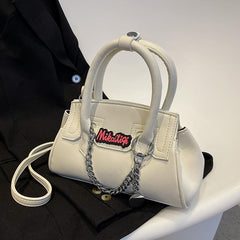 Contrast PU metal chain crossbody purses