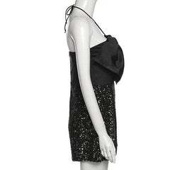 Halter A line glitter romper