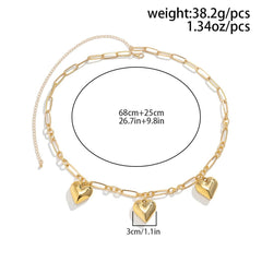 Heart pendant solid waist chain