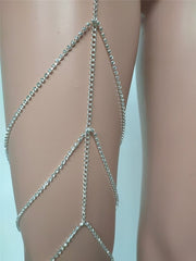 Layered rhinestone thigh chain