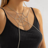 Spider web metal body chain
