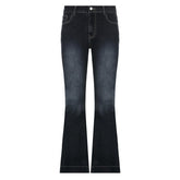 Low rise medium wash pocket button jeans