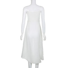 Solid v neck slit ruffle ruched backless cami crop top - Final Sale