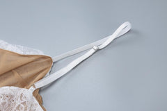 Long sleeve lace zip-up ruched shrug cami maxi dress