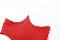 Lace see through solid long sleeve corset zip-up slit midi dress