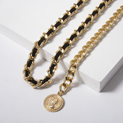 Stitch contrast waist chain