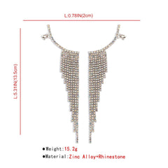 Tassels rhinestone pendant irregular earrings