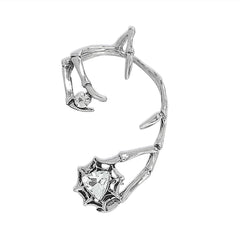 Stone silver irregular decor earrings