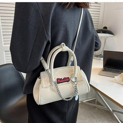 Contrast PU metal chain crossbody purses