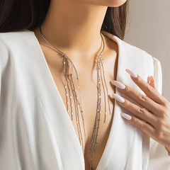 Solid tassels open necklace