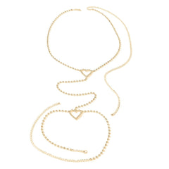 Heart rhinestone thigh chain