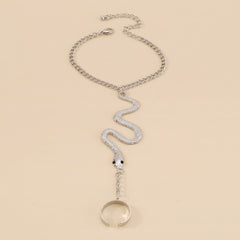 Snake pendant chain ring bracelet