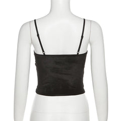 Ruched mesh corset solid velvet cami crop top - Final Sale