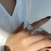 Heart stone open ring