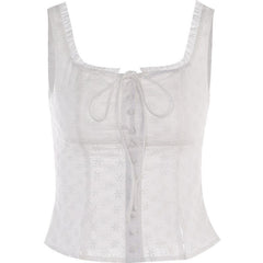 Solid button textured ruffle sleeveless slit top