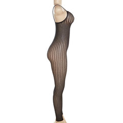 Fishnet hollow out see through cami pant set
