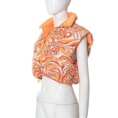 Cap sleeve contrast drawstring turnover collar zip-up coat