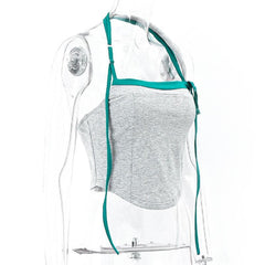 Halter contrast backless crop top